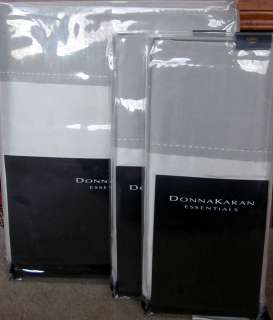 Donna Karan CITY BLOCK Pewter Silk King Duvet Cover + Shams 3 Piece 