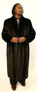   Length Ranch Mink Fur Coat Female Pelt Black Plus Size XXL Furs Sz 54