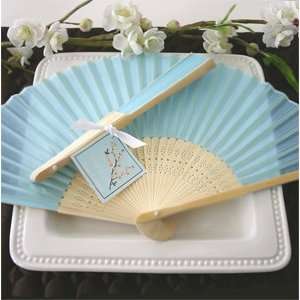   Silk Fan   Blue   Baby Shower Gifts & Wedding Favors (Set of 48) Baby