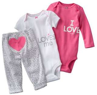 NWT Carters Baby Girl Clothes Set Outfit Pink White Print Heart 3 6 9 