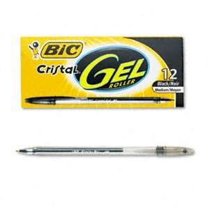  Cristal Gel Roller Ball Pen   Black Ink, Medium(sold in 