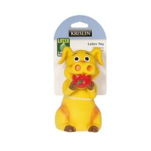  Krislin Pig with Apple Latex Toy, Yellow