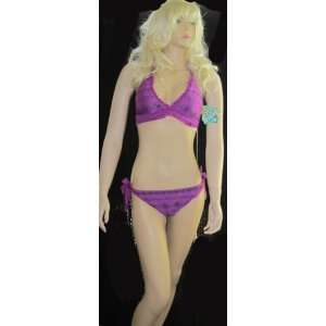  New Victorias Secret Becca Purple Banded Bikini Small 