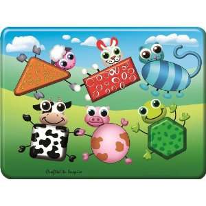  Puzzled Peg Puzzle   Farm Animals Shapes Wooden Toys Baby