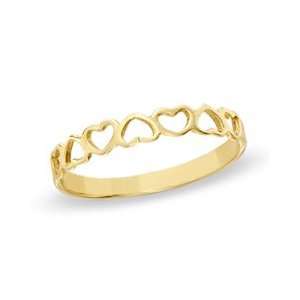  Childs Alternating Open Heart Ring in 10K Gold   Size 3 