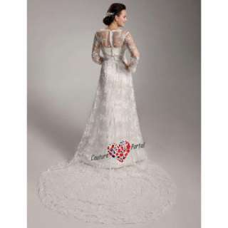 Sheath/ Column Court Train Satin Lace Wedding Dress  