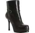 yves saint laurent black leather tribtoo 80 shearling lined booties