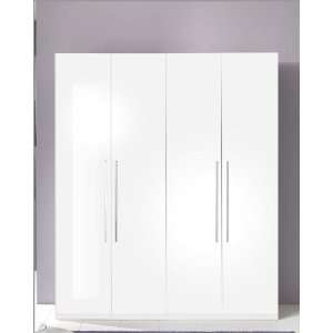  Modern 4 Door Wardrobe in White Made in Italy 33B710