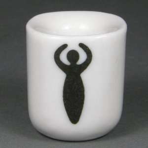  Mini Candle Holder, White Ceramic Lunar Goddess 