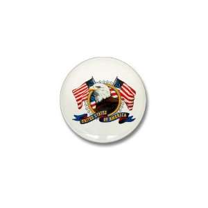    Mini Button Bald Eagle Emblem with US Flag 