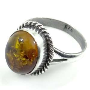 2.80 Grams 925 Sterling Silver Ring Natural Amber Size 7 1 