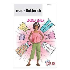  BUTTERICK PATTERN B5022 GIRLS PLUS TOP, DRESS, SHORTS AND 