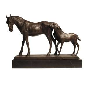  Signed by artist Bronze Horse Mare and Foal Large Animal 