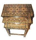   piece Set Syrian Mosaic inlaid Rectangle wood Coffee/center Table