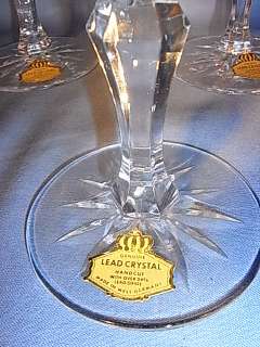   * BEAUTIFUL LOT OF 6 LEAD CRYSTAL WINE GLASS STEMWARE 1950´S GERMAN