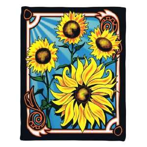    Cheerful Yellow Sunflowers Tapestry/Bedspread