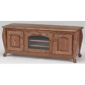  #1076 Solid Wood TV Stand Oak Queen Anne LCD Plasma TV Stand 