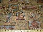   COWBOY GEAR MOSAIC~TAPESTRY UPHOLSTERY FABRIC~REGAL~BY THE YARD