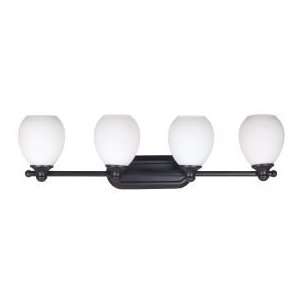Hunter Kenroy Lighting Milne Quad Bath Fixture with Oil Rubbed Bronze 