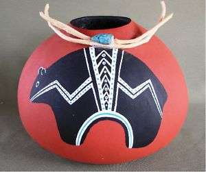 Hand Crafted South Western Gourd Creation Large Pot  