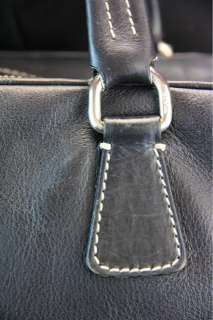 Authentic Black Leather PRADA Handbag, Lock + Key, Purse/Case Designer 