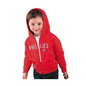   Phillies Toddler Red Primary Logo Full Zip Hooded Sweatshirt Sports