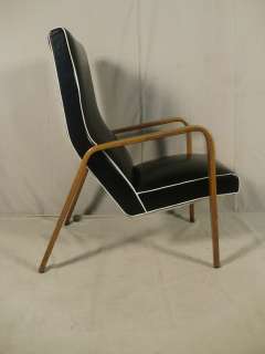 Bentwood Thonet Style Mid Century Upholstered Arm Chair (0509)r 