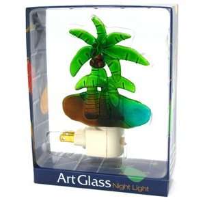  Palm Tree Stained Glass Night Light with Swivel Feature 