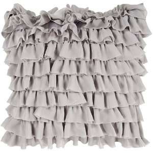   Gray Tulle Ruffle Tiered Decorative Down Throw Pillow