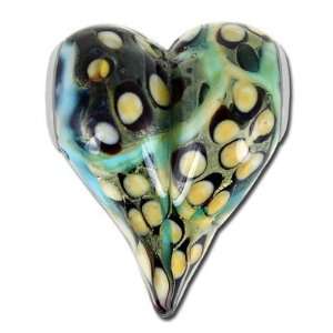   Artsy Glass Heart Pendant Large Hole Beads Arts, Crafts & Sewing
