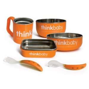 Thinkbaby BPA Free Feeding Set, Orange Baby