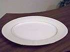 Sango Fresco Fine China Dinner Plate White Floral Rim, Platinum Trim 