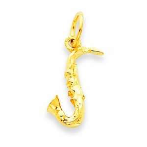  14k 3 D Saxophone Charm Jewelry