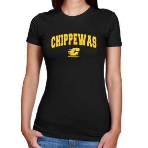  Cent. Michigan Chippewas Ladies Black Logo Arch Slim Fit T 