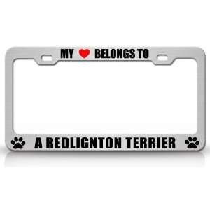  MY HEART BELONGS TO A REDLINGTON TERRIER Dog Pet Steel 