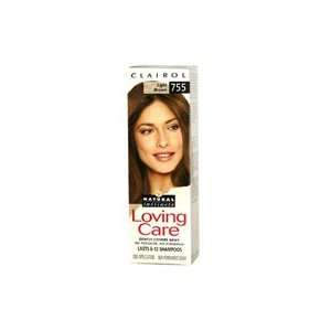 Clairol loving care, hair color creme lotion 755, Light natural brown 