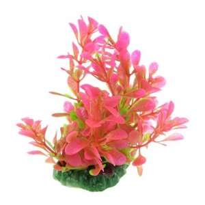  Como Fish Tank Plastic Hot Pink Green Dwarf Aquatic Plant 