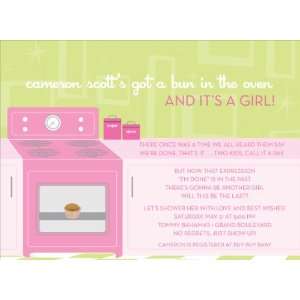    Bun in the Oven Pink Baby Shower Invitations