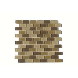   Tile, 1 by 2 Inch Tile on a 12 by 12 Inch Mosaic Mesh, Desert Matte
