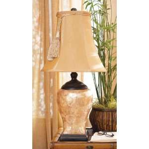 27 European Inspired Rich Gold Tone Shell Table Lamp with Tassel 