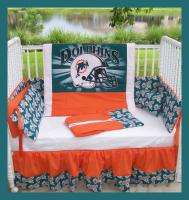 NEW baby crib bedding set made w/ MIAMI DOLPHINS fabric  