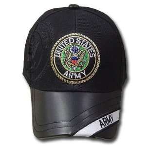 UNITED STATES SEAL ARMY SHIELD BLACK CAP HAT ADJ NEW  
