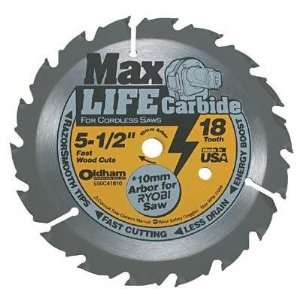 Oldham 550C41810 5 1/2 Inch 18T Carbide Saw Blade Max Life 