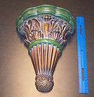 DECORATIVE WALL SCONCE   COPPER COLORED WITH GREEN