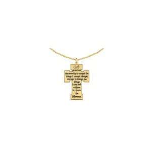 ZALES Serenity Prayer Cross Pendant in 10K Gold (3 8 Letters) lockets