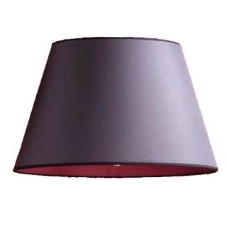   Barrel Lamp Shade, Charcoal with Fuchsia Red Lining Silk Fabric  