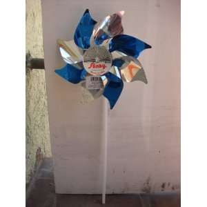  Blue Metallic Pinwheel 7.5 x 13 Slinky Spinwheel Toys 
