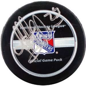 Jeff Beukeboom New York Rangers Autographed Game Model Hockey Puck 