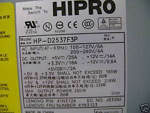 HIPRO IBM 41N3124 41N3123 POWER SUPPLY HP D2537F3P  