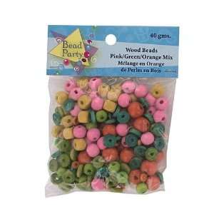  2 Packs of 40 Grams of Assorted Wood Beads